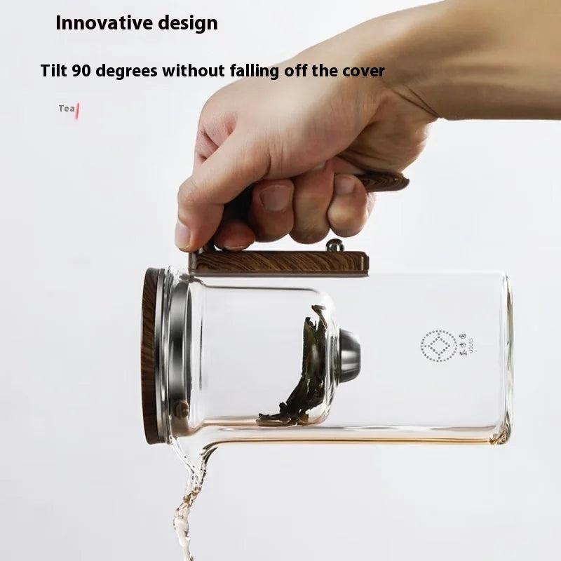 Infusea Glass™ – Premium Glass Teapot with Filter and Wooden Accents